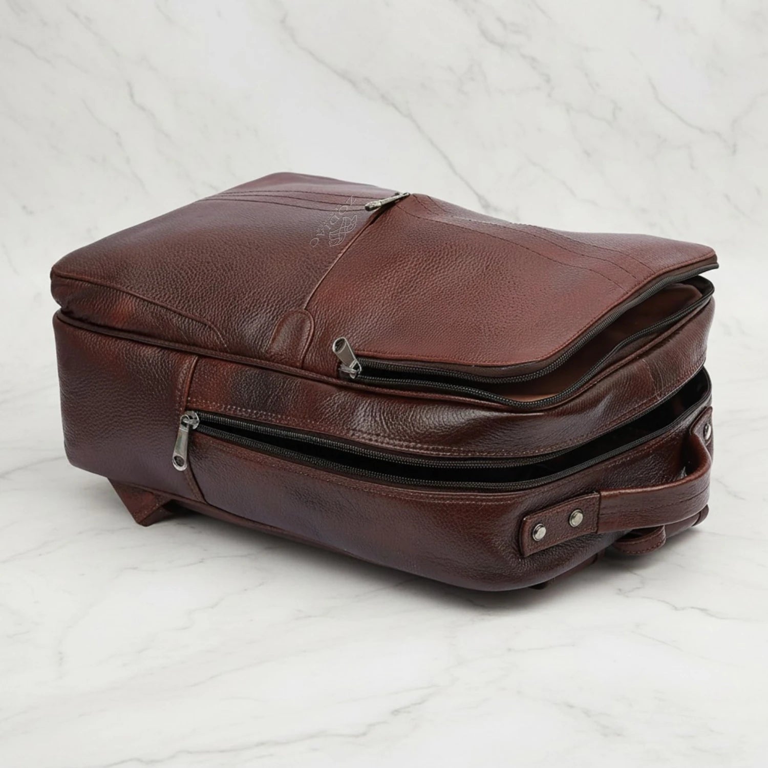 Zodiac Lovita Full Grain Leather Backpack Tan Brown