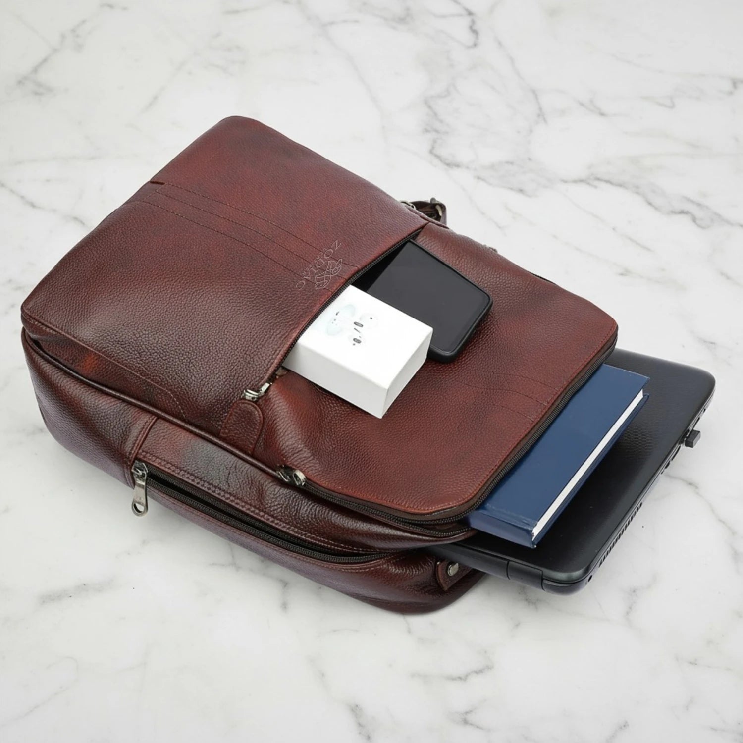 Zodiac Lovita Full Grain Leather Backpack Tan Brown